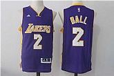 Los Angeles Lakers #2 Lonzo Ball Purple Swingman Jersey