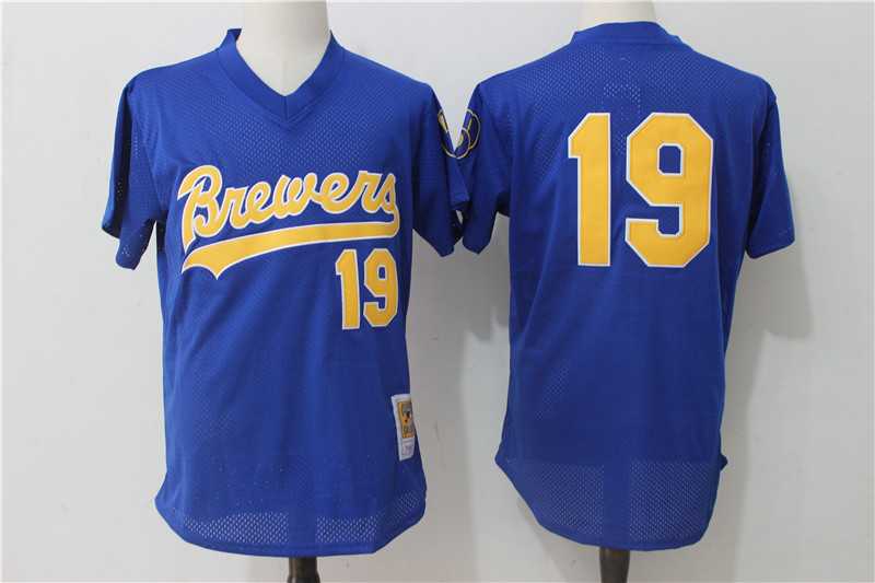Milwaukee Brewers #19 Robin Yount (No Name) Blue Mitchell And Ness Throwback Pullover Stitched Jersey,We sell and wholesale Milwaukee Brewers #19 Robin Yount (No Name) Blue Mitchell And Ness Throwback Pullover Stitched Jersey on line form chian!
