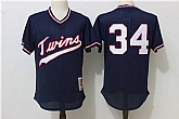Minnesota Twins #34 Kirby Puckett Navy Blue Cooperstown Collection Mesh Jersey,baseball caps,new era cap wholesale,wholesale hats
