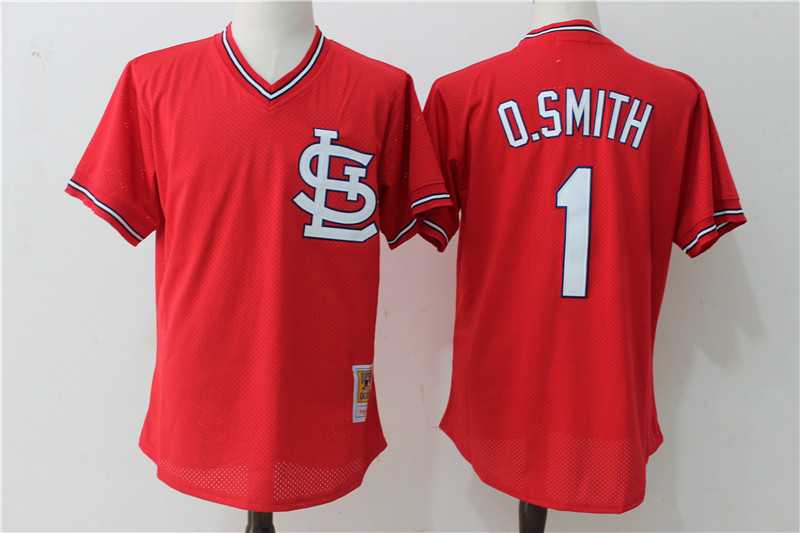 St. Louis Cardinals #1 O.Smith Red Mitchell And Ness Throwback Pullover Stitched Jersey,We sell and wholesale St. Louis Cardinals #1 O.Smith Red Mitchell And Ness Throwback Pullover Stitched Jersey on line form chian!