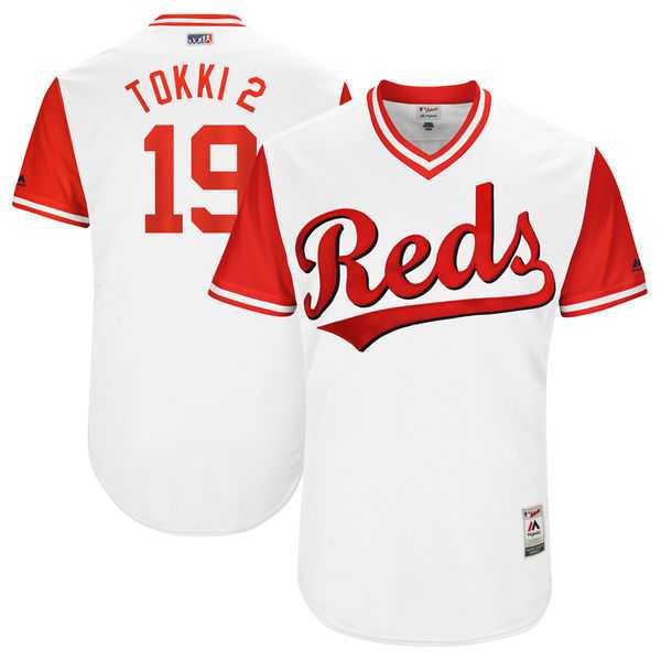 Cincinnati Reds #19 Joey Votto Tokki Majestic White 2017 Players Weekend Jersey,We sell and wholesale Cincinnati Reds #19 Joey Votto Tokki Majestic White 2017 Players Weekend Jersey on line form chian!