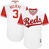Cincinnati Reds #3 Patrick Kivlehan Believe Majestic White 2017 Players Weekend Jersey,baseball caps,new era cap wholesale,wholesale hats