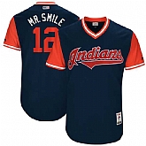 Cleveland Indians #12 Francisco Lindor Mr. Smile Majestic Navy 2017 Players Weekend Jersey,baseball caps,new era cap wholesale,wholesale hats