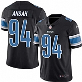 Nike Limited Detroit Lions #94 Ansah Ezekiel Black Color Rush Jersey Dingwo