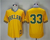 Oakland Athletics #33 Jose Canseco Yellow Turn Back The Clock Copperstown Collection Stitched Jerseys