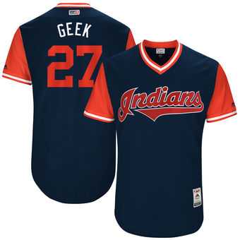 Cleveland Indians #27 Bryan Shaw Geek Majestic Navy 2017 Players Weekend Jersey JiaSu,We sell and wholesale Cleveland Indians #27 Bryan Shaw Geek Majestic Navy 2017 Players Weekend Jersey JiaSu on line form chian!
