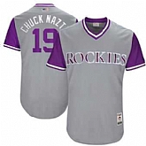 Colorado Rockies #19 Charlie Blackmon Chuck Nazty Majestic Gray 2017 Players Weekend Jersey JiaSu,baseball caps,new era cap wholesale,wholesale hats