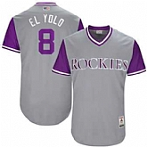 Colorado Rockies #8 Gerardo Parra El Yolo Majestic Gray 2017 Players Weekend Jersey JiaSu,baseball caps,new era cap wholesale,wholesale hats