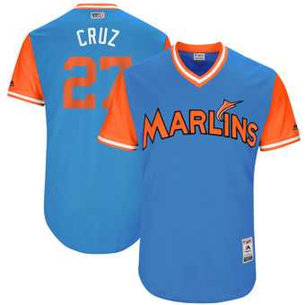 Miami Marlins #27 Giancarlo Stanton Cruz Majestic Blue 2017 Players Weekend Jersey JiaSu,We sell and wholesale Miami Marlins #27 Giancarlo Stanton Cruz Majestic Blue 2017 Players Weekend Jersey JiaSu on line form chian!