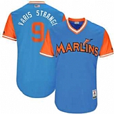 Miami Marlins #9 Dee Gordon Varis Strange Majestic Blue 2017 Players Weekend Jersey JiaSu,baseball caps,new era cap wholesale,wholesale hats