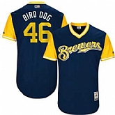 Milwaukee Brewers #46 Corey Knebel Bird Dog Majestic Navy 2017 Players Weekend Jersey JiaSu,baseball caps,new era cap wholesale,wholesale hats