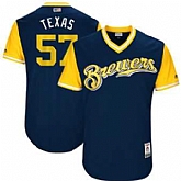 Milwaukee Brewers #57 Chase Anderson Texas Majestic Navy 2017 Players Weekend Jersey JiaSu,baseball caps,new era cap wholesale,wholesale hats
