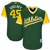 Oakland Athletics #45 Jharel Cotton Squeaky Majestic Green 2017 Players Weekend Jersey JiaSu