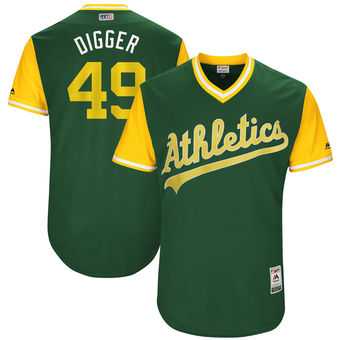 Oakland Athletics #49 Kendall Graveman Digger Majestic Green 2017 Players Weekend Jersey JiaSu,We sell and wholesale Oakland Athletics #49 Kendall Graveman Digger Majestic Green 2017 Players Weekend Jersey JiaSu on line form chian!