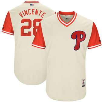 Philadelphia Phillies #28 Vince Velasquez Vincente Majestic Tan 2017 Players Weekend Jersey JiaSu,We sell and wholesale Philadelphia Phillies #28 Vince Velasquez Vincente Majestic Tan 2017 Players Weekend Jersey JiaSu on line form chian!
