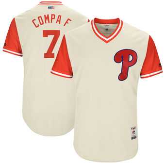 Philadelphia Phillies #7 Maikel Franco Compa F Majestic Tan 2017 Players Weekend Jersey JiaSu,We sell and wholesale Philadelphia Phillies #7 Maikel Franco Compa F Majestic Tan 2017 Players Weekend Jersey JiaSu on line form chian!