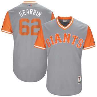 San Francisco Giants #62 Cory Gearrin Gearrin Majestic Gray 2017 Players Weekend Jersey JiaSu,We sell and wholesale San Francisco Giants #62 Cory Gearrin Gearrin Majestic Gray 2017 Players Weekend Jersey JiaSu on line form chian!