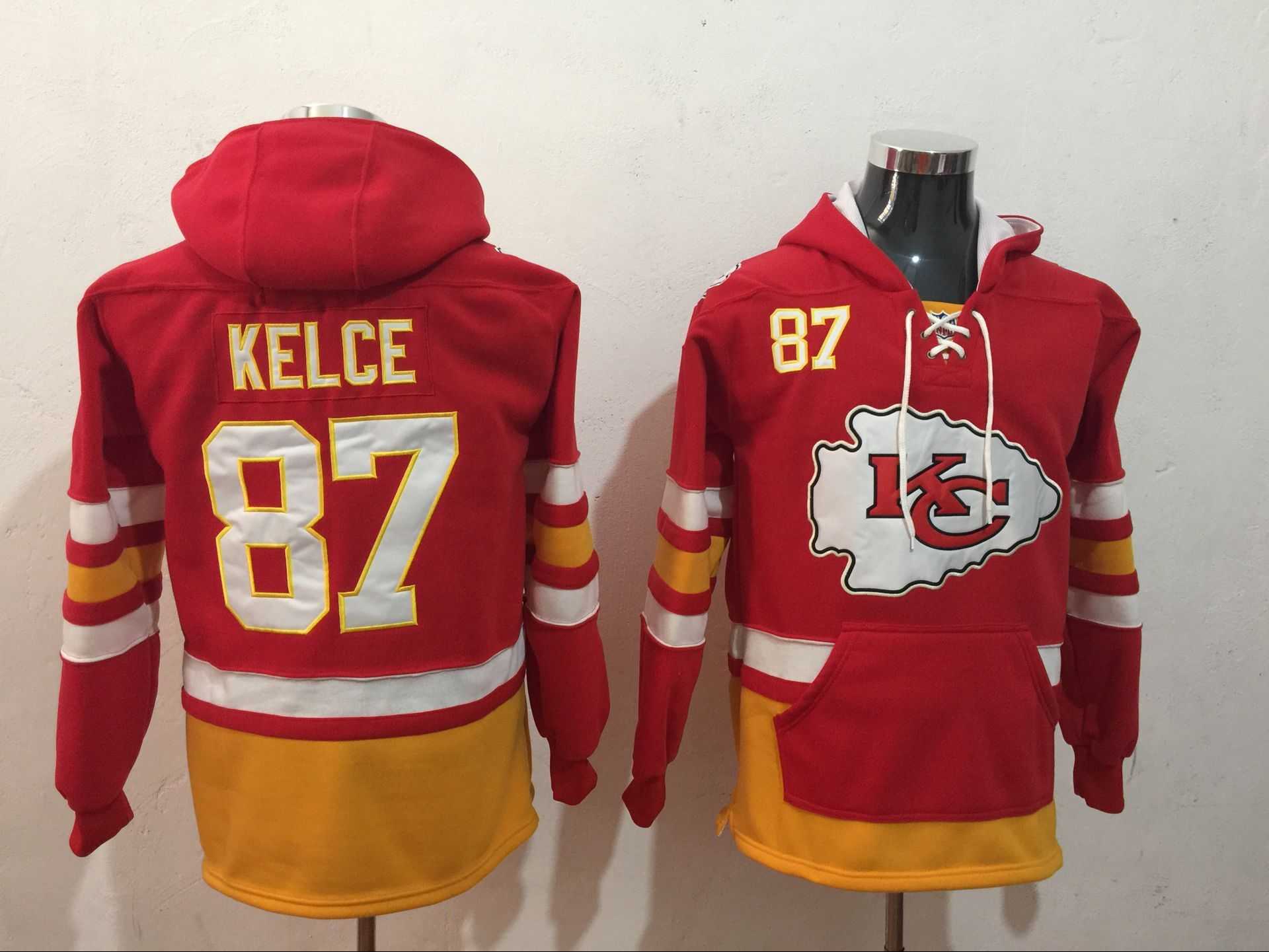 Kansas City Chiefs 87 Travis Kelce Red All Stitched Hooded Sweatshirt,We sell and wholesale Kansas City Chiefs 87 Travis Kelce Red All Stitched Hooded Sweatshirt on line form chian!