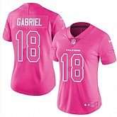 Nike Atlanta Falcons #18 Taylor Gabriel Pink Women's NFL Limited Rush Fashion Jersey DingZhi