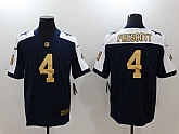 Nike Dallas Cowboys #4 Dak Prescott Blue Golden Thanksgiving Vapor Untouchable Player Limited Jerseys,baseball caps,new era cap wholesale,wholesale hats