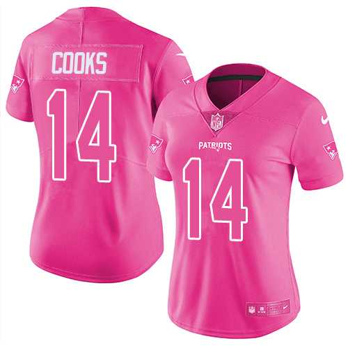 Nike New England Patriots #14 Brandin Cooks Pink Women's NFL Limited Rush Fashion Jersey DingZhi,We sell and wholesale Nike New England Patriots #14 Brandin Cooks Pink Women's NFL Limited Rush Fashion Jersey DingZhi on line form chian!