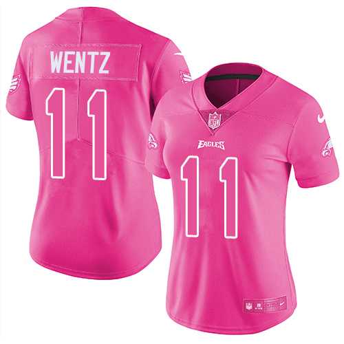 Nike Philadelphia Eagles #11 Carson Wentz Pink Women's NFL Limited Rush Fashion Jersey DingZhi,We sell and wholesale Nike Philadelphia Eagles #11 Carson Wentz Pink Women's NFL Limited Rush Fashion Jersey DingZhi on line form chian!