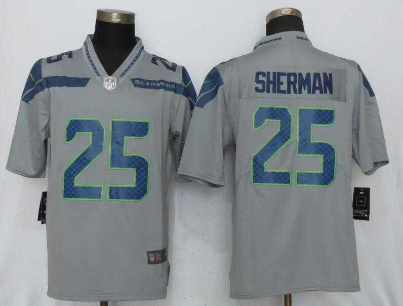 Nike Seattle Seahawks #25 Sherman Gray Vapor Untouchable Player Limited Jerseys,We sell and wholesale Nike Seattle Seahawks #25 Sherman Gray Vapor Untouchable Player Limited Jerseys on line form chian!