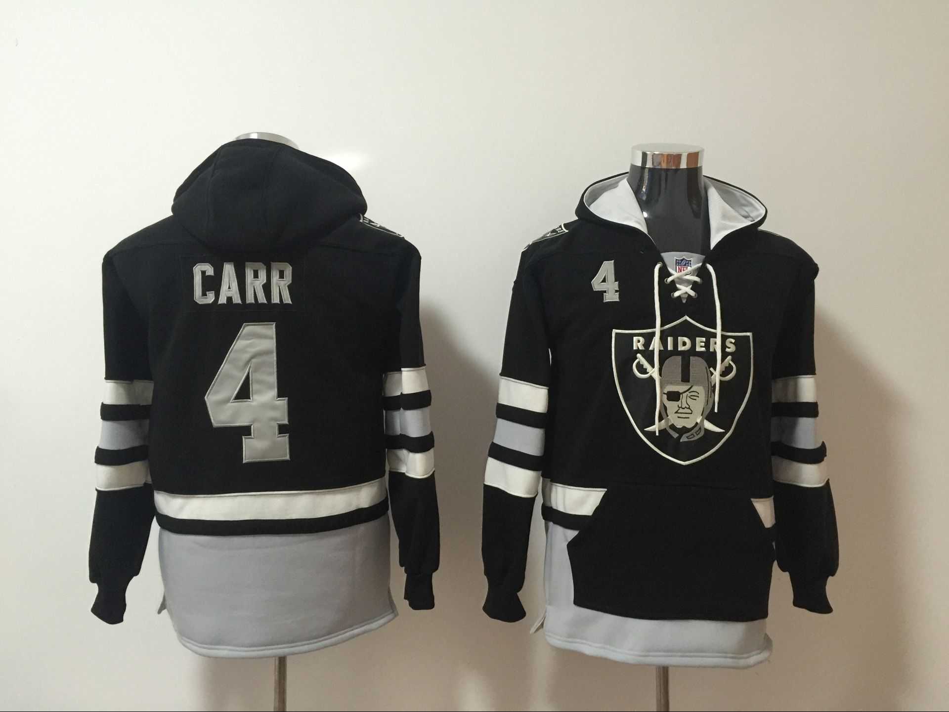 Oakland Raiders 4 Derek Carr Black All Stitched Hooded Sweatshirt,We sell and wholesale Oakland Raiders 4 Derek Carr Black All Stitched Hooded Sweatshirt on line form chian!