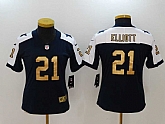 Women Limited Nike Dallas Cowboys #21 Ezekiel Elliott Blue Golden Thanksgiving Vapor Untouchable Player Jerseys,baseball caps,new era cap wholesale,wholesale hats