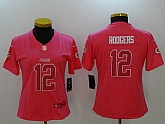 Women Limited Nike Green Bay Packers #12 Aaron Rodgers Pink Rush Fashion Stitched Jersey,baseball caps,new era cap wholesale,wholesale hats