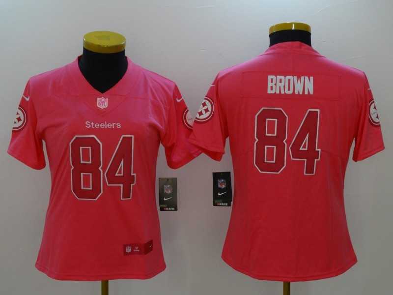 Women Limited Nike Pittsburgh Steelers #84 Antonio Brown Pink Rush Fashion Stitched Jersey,We sell and wholesale Women Limited Nike Pittsburgh Steelers #84 Antonio Brown Pink Rush Fashion Stitched Jersey on line form chian!