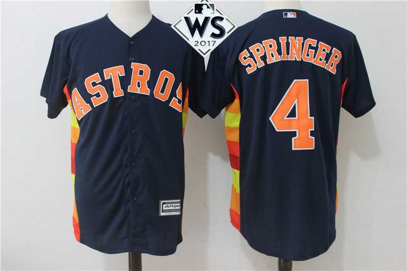 Houston Astros #4 George Springer Navy Alternate 2017 World Series Bound Cool Base baseball Jerseys,We sell and wholesale Houston Astros #4 George Springer Navy Alternate 2017 World Series Bound Cool Base baseball Jerseys on line form chian!