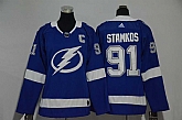 Women Tampa Bay Lightning #91 Steven Stamkos Blue Adidas Stitched Jersey,baseball caps,new era cap wholesale,wholesale hats
