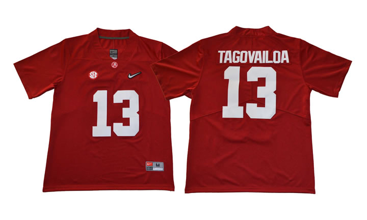 Alabama Crimson Tide #13 Tua Tagovailoa Red With Diamond Logo College Football Jersey,We sell and wholesale Alabama Crimson Tide #13 Tua Tagovailoa Red With Diamond Logo College Football Jersey on line form chian!