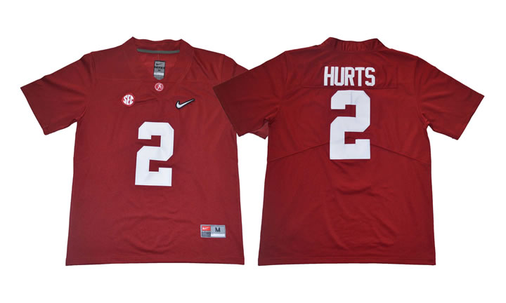 Alabama Crimson Tide #2 Jalen Hurts Red Diamond Logo College Football Jersey,We sell and wholesale Alabama Crimson Tide #2 Jalen Hurts Red Diamond Logo College Football Jersey on line form chian!