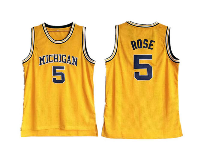 Michigan Wolverines #5 Jalen Rose Gold College Basketball Jersey,We sell and wholesale Michigan Wolverines #5 Jalen Rose Gold College Basketball Jersey on line form chian!