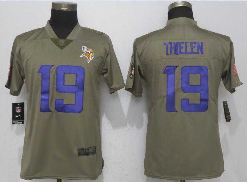 Women Nike Minnesota Vikings #19 Adam Thielen Olive Salute To Service Limited Jersey,We sell and wholesale Women Nike Minnesota Vikings #19 Adam Thielen Olive Salute To Service Limited Jersey on line form chian!