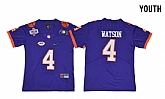 Youth Clemson Tigers #4 Deshaun Watson Purple Diamond Logo 1975-1978 Fuller College Jersey,baseball caps,new era cap wholesale,wholesale hats