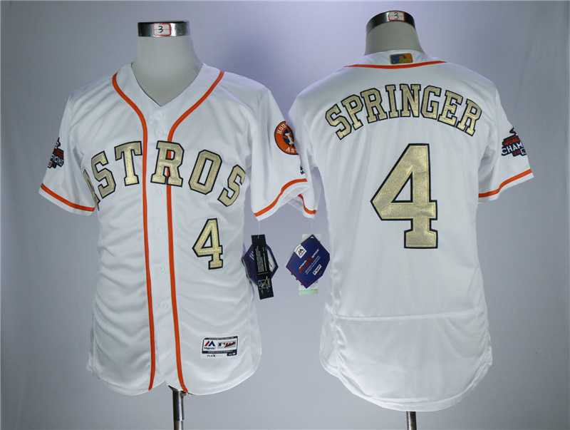 Astros 4 George Springer White 2017 World Series Champions Flexbase Player baseball Jerseys,We sell and wholesale Astros 4 George Springer White 2017 World Series Champions Flexbase Player baseball Jerseys on line form chian!
