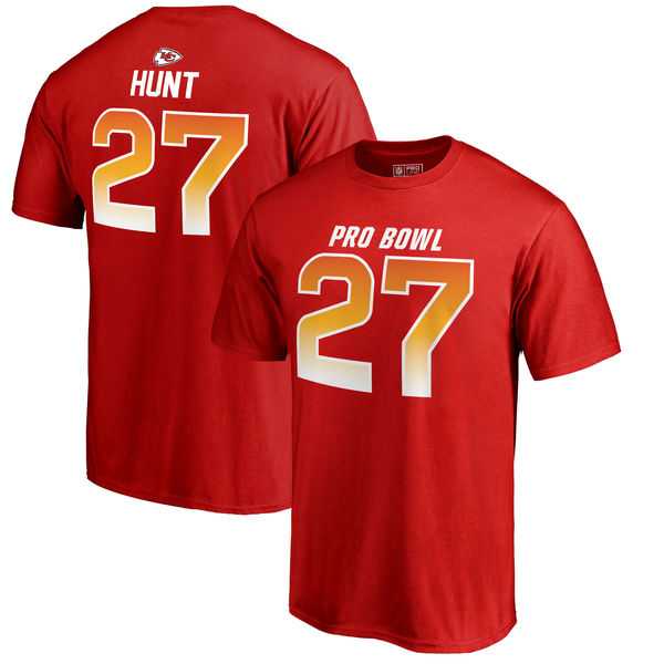 Chiefs 27 Kareem Hunt AFC NFL Pro Line by Fanatics Branded 2018 Pro Bowl Stack Name & Number T Shirt Red,We sell and wholesale Chiefs 27 Kareem Hunt AFC NFL Pro Line by Fanatics Branded 2018 Pro Bowl Stack Name & Number T Shirt Red on line form chian!