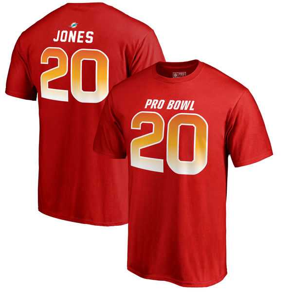 Dolphins 20 Reshad Jones AFC NFL Pro Line by Fanatics Branded 2018 Pro Bowl Stack Name & Number T Shirt Red,We sell and wholesale Dolphins 20 Reshad Jones AFC NFL Pro Line by Fanatics Branded 2018 Pro Bowl Stack Name & Number T Shirt Red on line form chian!