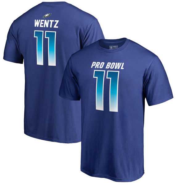 Eagles 11 Carson Wentz NFC NFL Pro Line by Fanatics Branded 2018 Pro Bowl Name & Number T Shirt Royal,We sell and wholesale Eagles 11 Carson Wentz NFC NFL Pro Line by Fanatics Branded 2018 Pro Bowl Name & Number T Shirt Royal on line form chian!