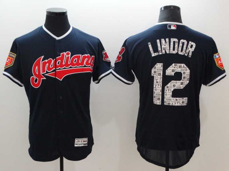 Indians 12 Francisco Lindor Navy 2018 Spring Training Flexbase baseball Jerseys,We sell and wholesale Indians 12 Francisco Lindor Navy 2018 Spring Training Flexbase baseball Jerseys on line form chian!