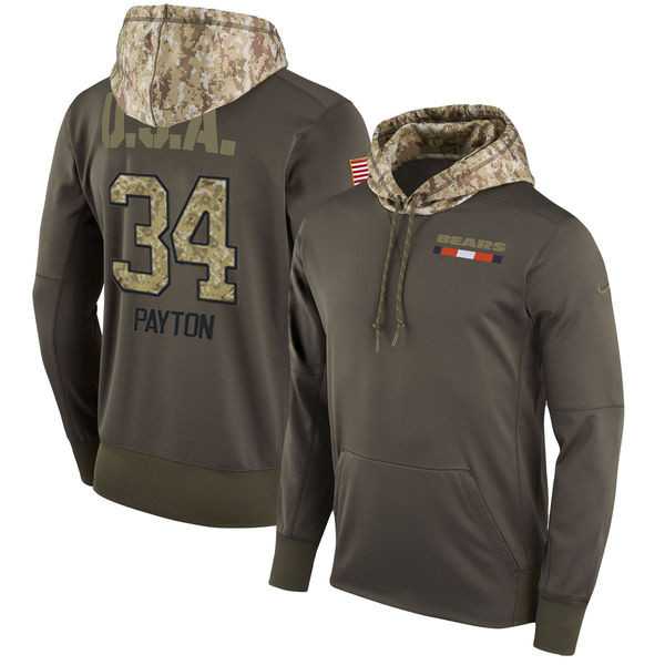 Nike Bears 34 Walter Payton Men's Olive Salute To Service Pullover Hoodie,We sell and wholesale Nike Bears 34 Walter Payton Men's Olive Salute To Service Pullover Hoodie on line form chian!