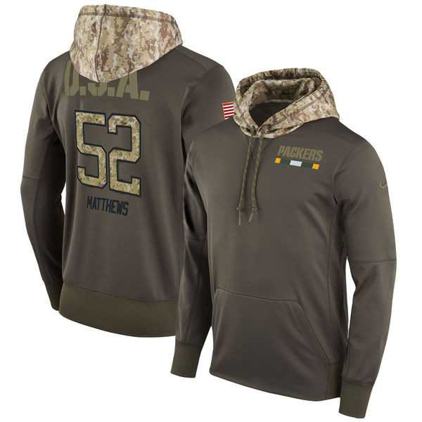 Nike Packers 52 Clay Matthews Men's Olive Salute To Service Pullover Hoodie,We sell and wholesale Nike Packers 52 Clay Matthews Men's Olive Salute To Service Pullover Hoodie on line form chian!