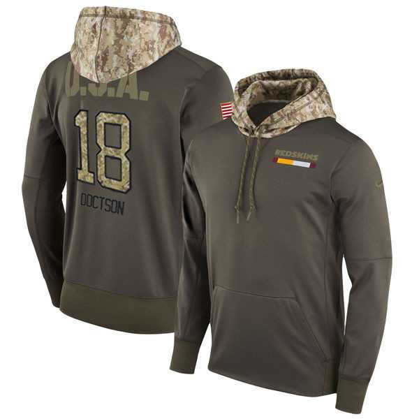 Nike Redskins 18 Josh Doctson Men's Olive Salute To Service Pullover Hoodie,We sell and wholesale Nike Redskins 18 Josh Doctson Men's Olive Salute To Service Pullover Hoodie on line form chian!