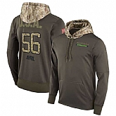 Nike Seahawks 56 Cliff Avril Men's Olive Salute To Service Pullover Hoodie