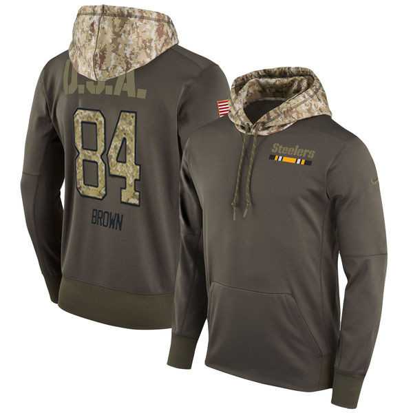 Nike Steelers 84 Antonio Brown Men's Olive Salute To Service Pullover Hoodie,We sell and wholesale Nike Steelers 84 Antonio Brown Men's Olive Salute To Service Pullover Hoodie on line form chian!