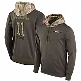 Nike Texans 11 Jaelen Strong Men's Olive Salute To Service Pullover Hoodie,baseball caps,new era cap wholesale,wholesale hats