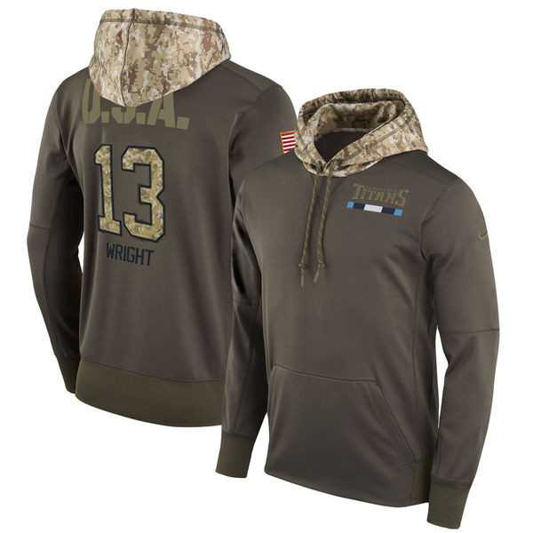 Nike Titans 13 Kendall Wright Men's Olive Salute To Service Pullover Hoodie,We sell and wholesale Nike Titans 13 Kendall Wright Men's Olive Salute To Service Pullover Hoodie on line form chian!